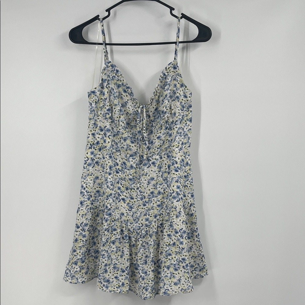 L.A Hearts White and Blue Floral Print Dress Size Large